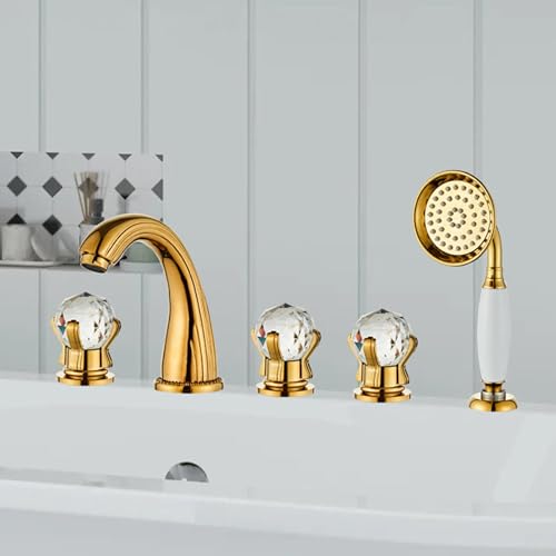 Robinet mélangeur de douche et bain moderne pour baignoire encastrable 5 trous