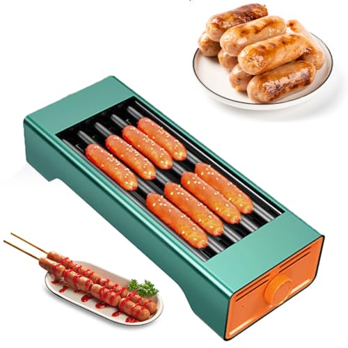 Electric Hot Dog Grill Cooker - 4/5 Roller Machine for Kitchen Restaurant, Breakfast Sausages, Egg Rolls -