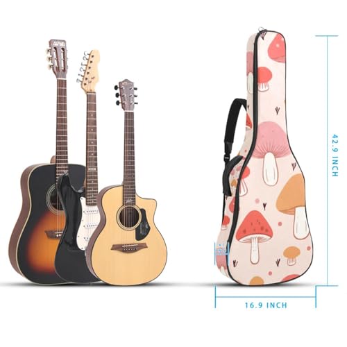 Sac guitare acoustique 41 pouces rose champignon imperméable