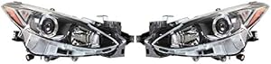 For Mazda 3 Headlight Assembly 2014 2015 2016 Pair Driver and Passenger Side | Black Housing | DOT Certified | MA2502144
