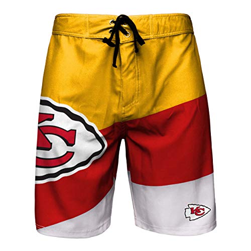 Image of FOCO Men's Team Logo Floral Hawaiian Swim Suit Trunks
