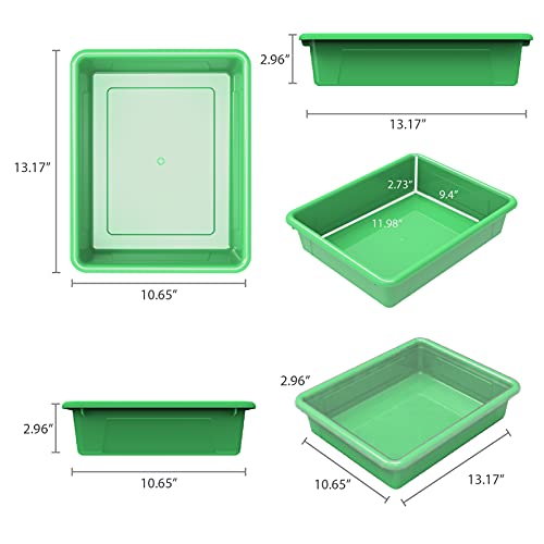 Storex Letter Size Flat Storage Tray – Organizer Bin for Classroom, Office and Home, Green, 5-Pack (62520A05C) by Storex - Image 5