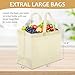 Yoojahow 50 Pcs Reusable Tote Bag with Handles Bulk Extra Large Non Woven Grocery Shopping Bags for Boutiques Retail Store(Beige)