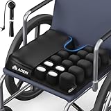Airbag Wheelchair Cushion with Ventilation Channels for Pressure Sore & Ulcer, U-Shaped Inflatable Pressure Relief Seat Cushion for Tailbone, Back Pain Relief, Waterproof Fabric & Anti-Slip Base