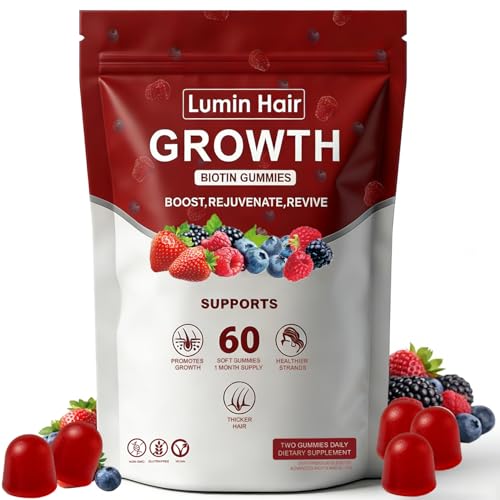 Lumin Hair Growth Gummies for Black Women Hair Growth Supplements with Biotin Daily Hair Nourishment Collagen & Botanical Extracts Supports Healthy Hair Growth & Strength 60 Vegan Gummies
