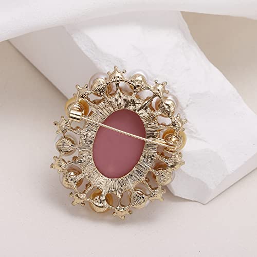 Image of lureme Vintage Elegant Victorian Lady Beauty Cameo with Crystal Brooch Pin (br000017)