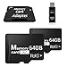 TIDEFORCIX 2-Pack 64GB Micro SD Cards with 1 USB 3.0 Reader Kit, V30 Memory Set for Dual Security Cameras (Standard USB-A)