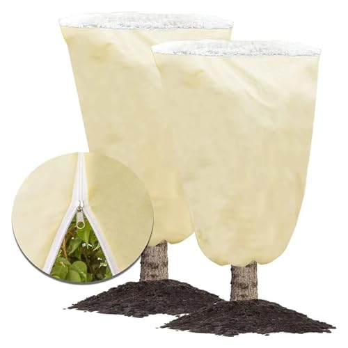 Cappuccio Protezione Piante Invernale 2 Pezzi Telo per Piante Inverno Antigelo, Sacco di Protezione Invernale per Piante in Vaso, Protezione Invernale Piante Protezione Piante dal Freddo 80 x 120cm