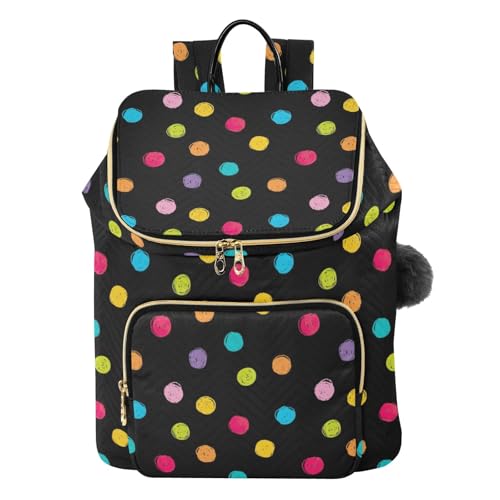 Sac à dos noir à pois pour femme idéal en voyage tendance et sécurisé