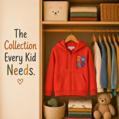 Image of The Mom Store Winter Jackets for Kids | Cute Sweatshirt and Cool Hoodies for Baby Boy and Baby Girls | with Zippers | Hoodie Cap