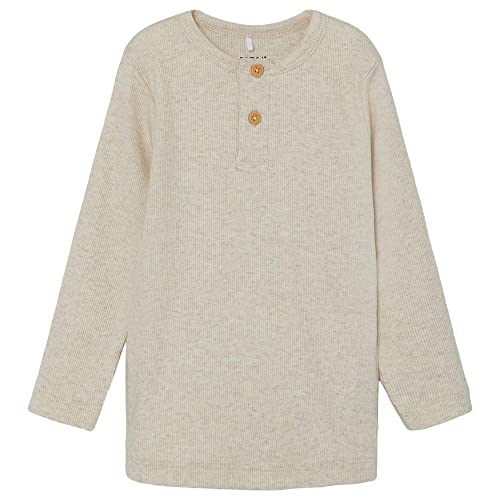 NAME IT Jungen Nmmkab Ls Top Noos Langarm Shirt, Peyote Melange, 134-140
