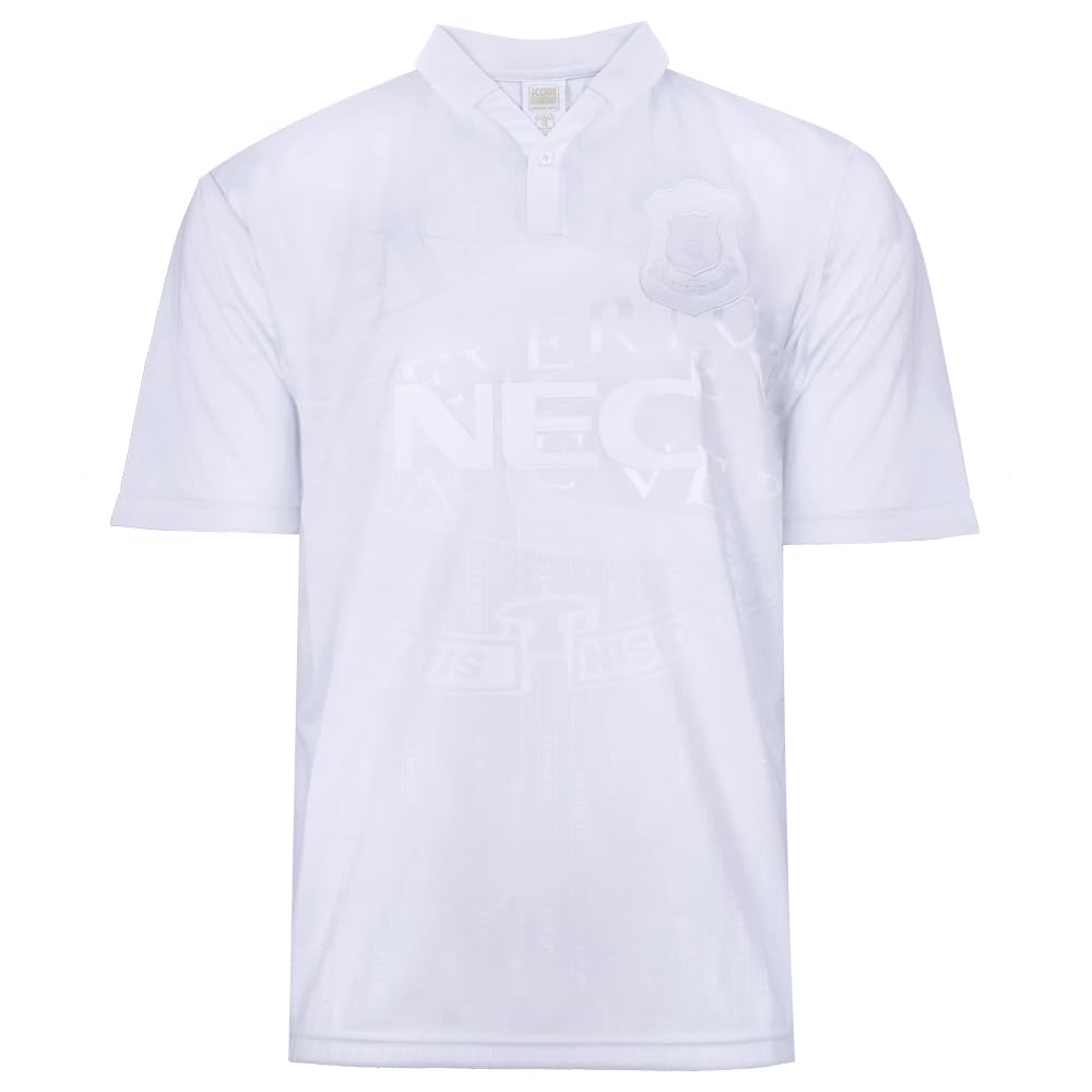 Score Draw Everton 1995 Blank Out Retro Football Shirt White XX-Large Polyester