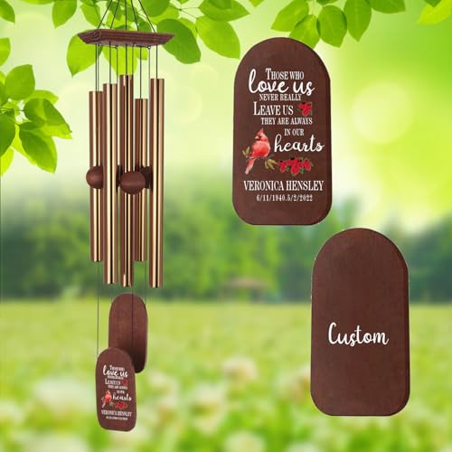 Image of ASTARIN Personalized Wind Chimes for Loss of Loved One, Custom Memorial Sympathy Windchime, Sympathy Gifts for Loss of Loved Dad Mom Son, Customized Deep Tone Wind Chime Condolences Funeral