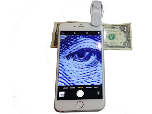 60x LED Cell Phone Clip On Microscope, Magnifier, Fits All Phones and Tablets