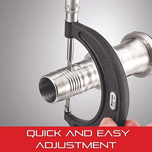 Starrett Outside Micrometer With One-Piece Spindle, Satin Chrome Finish And Advanced Sleeve Design - Quick And Easy Adjustment, 2-3" Range.001" Graduations - 436.1Xrl-3 #TOP4