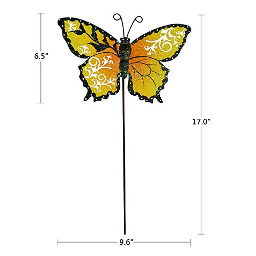 Metal Butterfly Garden Stakes Flower Pot Decorative Stake Set Of 3 Indoor Outdoor Decor Lawn Art Ornaments For Yard Patio Pathway #TOP5