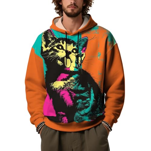 Sudadera hombres con capucha informal manga larga para tardes de otoño en la ciudad