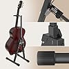 GLEAM Adjustable Folding Guitar Stand, A-style with Neck Holder, Fully Assembled for School Music Program, Concerts & Multiple Users, Black, Fit Guitar Bass Ukulele and Banjo