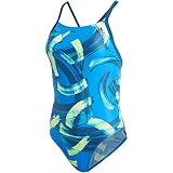 adidas Women Swimsuit Swimming Parley Commit Beach Pool Training Blue DQ3327 (EU 38 - UK 34" - US 34
