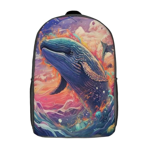 Sac à dos d'école Whale ultra léger de 43,2 cm avec bretelles confortables