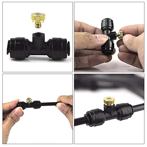 CASSONRM 10pcs bicos de nebulização com camisetas e plugue kit de bicos de nebulização de 1/4 pol.