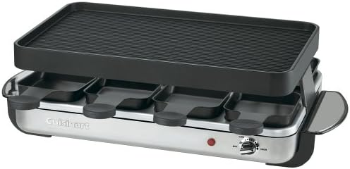 Cuisinart CR-8 Raclette 8-Person Tabletop Grill, Black and Stainless