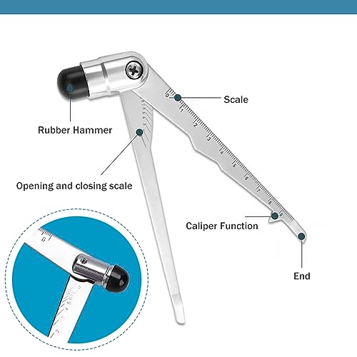 Percussion Reflex Hammer mit Graduierter Skala, Edelstahl Diagnostik Werkzeug für neurologische Untersuchung Sehne, Muskel Sehne Knie Knöchel Kutanen Reflex Test, 5,5 L