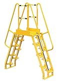 Vestil COLA-5-68-20 Steel Alternating Crossover Ladder 16 Step 68 Degrees 78 In. x 102 In. 350 Lb. Capacity Yellow