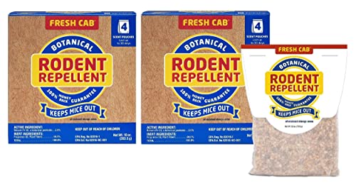 Fresh Cab Rodent Repellent; Quickly Repelling Pests from Treated Areas; Preventing Re-Infestation for up To 3 Months; Safe for Children, Pets and the Environment; Non-Toxic; 8-Scent Pouches