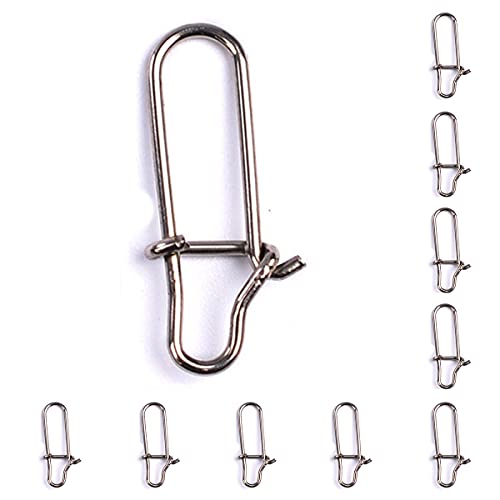 100 broches de bloqueo duo, broches de bloqueo de pesca giratorios para agua dulce y salada, conector de pesca de acero inoxidable fuerte, kit de aparejos de pesca de cambio rápido, bloqueo seguro,