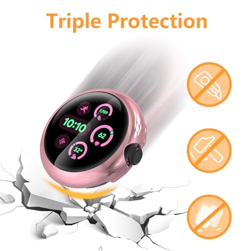 Hianjoo 5 szt. ochraniaczy ekranu kompatybilnych z Google Pixel Watch 4 45 mm (2025), etui z powłoką TPU, pełne pokrycie, osłona ekranu