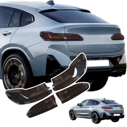 ABS Black Rear Tail Light Lens Taillight Kit Compatible with BMW X4 G02 X4 M 2019-2025 Car Exterior Taillight Protection Cover Accessories