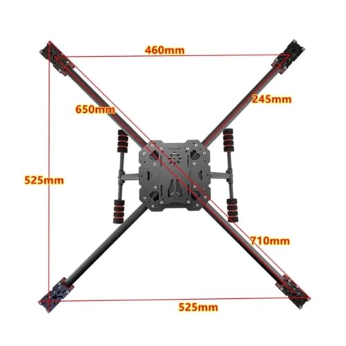 Cadre drone carbone X500 600mm avec support fixe pour alignement précis - 4