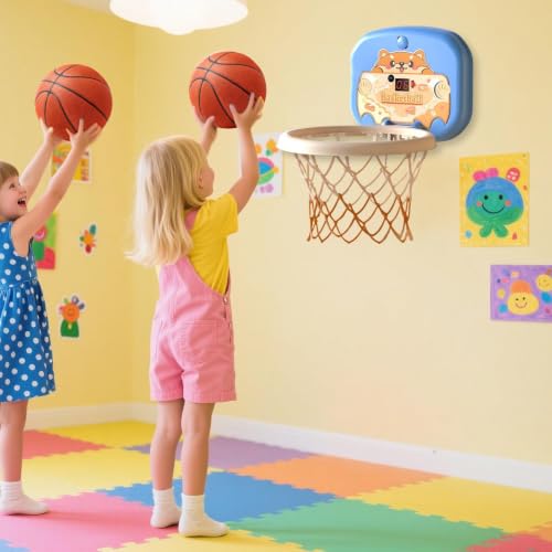 Mini cesta de baloncesto anticaídas con tablero interactivo para evitar el sedentarismo 2