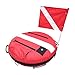 Diving Buoy Float with Dive Flag, Training Sea Inflatable Diver Float Gear Equipment for Spearfishing Diving Snorkeling, Red