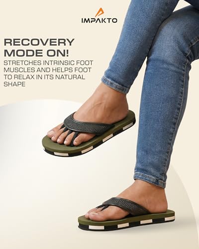 Image of Impakto 5 Finger Slippers for Men | Lightweight & Flexible Flip Flop | Toe-Alignment & Quick Drying | Skid-Resistant & Comfortable Bouncy Sole | Summer Chappal for Indoor & Outdoor