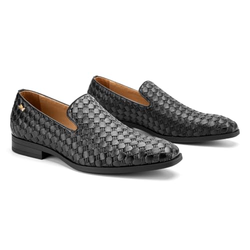 Image of JITAI Men's Dress Shoes - Casual Rubber & Leather Loafers for Men - Fashion Business Formal Wear