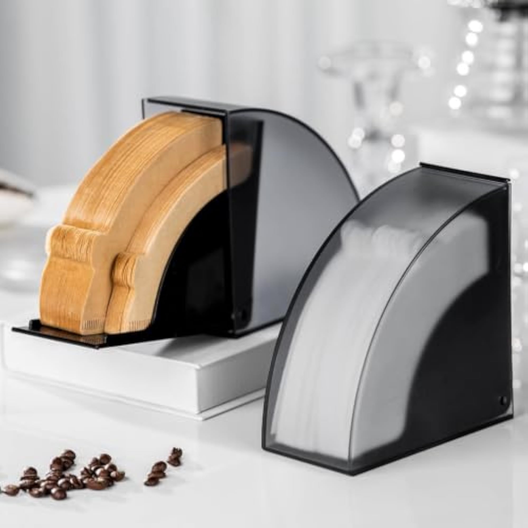 60-Degree Coffee Strainer Holder with Hinged Lid