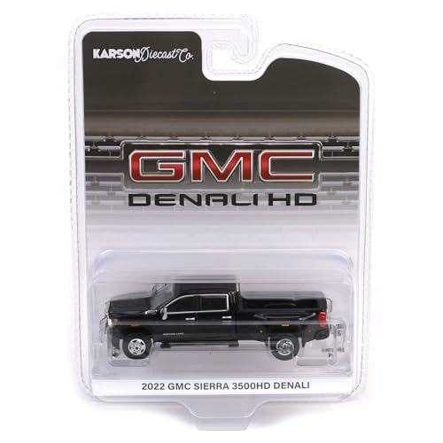 Camión GMC Sierra 3500 Denali Dually 1:64 Negro miniatura 5