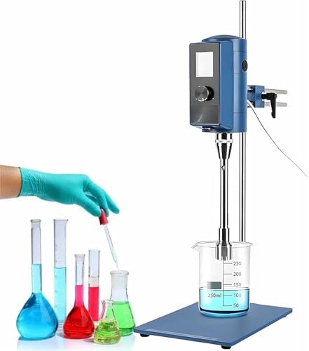 High Shear Dispersing Machine for Cosmetics, 500W Cantilever Homogenizer with Digital Display, Stainless Steel Stirring, 2000-28000RPM Emulsifying Equipment