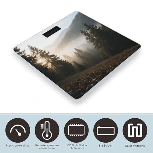 Balanza de baño digital con pantalla LCD de cristal templado miniatura 3