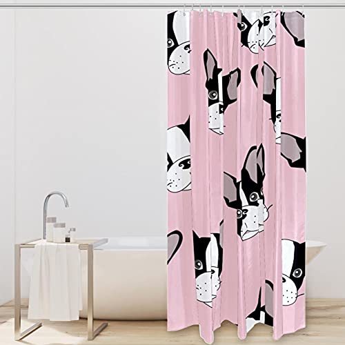 Rideau de douche bouledogue mignon hipster déco de salle de bain