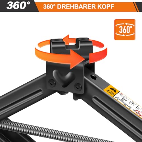 2 Tonnen (4409 lbs) Scherenwagenheber mit arbeitssparendem Ratschenschlüssel für die meisten...