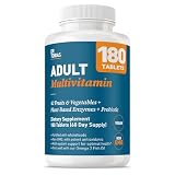 Dr. Tobias Adult Multivitamin for Women & Men, Immune Supporting Vitamins from 42 Fruits, Vegetables, Plus Probiotics, Vegan Multivitamins for Men & Women, Non-GMO, 180 Tablets, 60 Servings