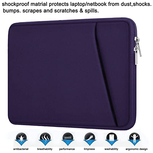 Image of Laptop Sleeve Case 15.6 inch, Shockproof Protective Cover, Handbags Portable Laptop Bag for 15.6 inch HP Dell Asus Lenovo Notebook Computer Case with Front Pocket, Purple