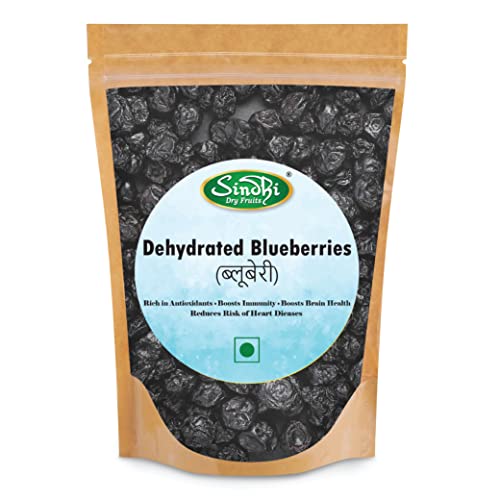 Image of Sindhi Dry Fruits Dehydrated Blueberries, Dried Blueberries, Soft and Juicy, 100% Vegan, Powerhouse of Antioxidants, 400 Grams (Zip Pouch)