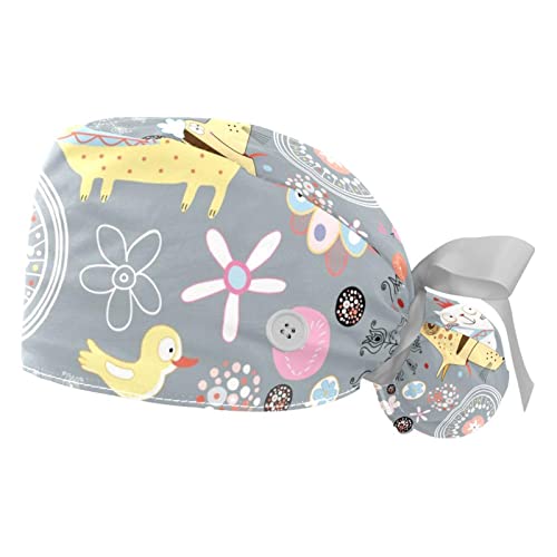 Casquettes de travail respirantes JDEZ lot de 2 chapeaux bouffants