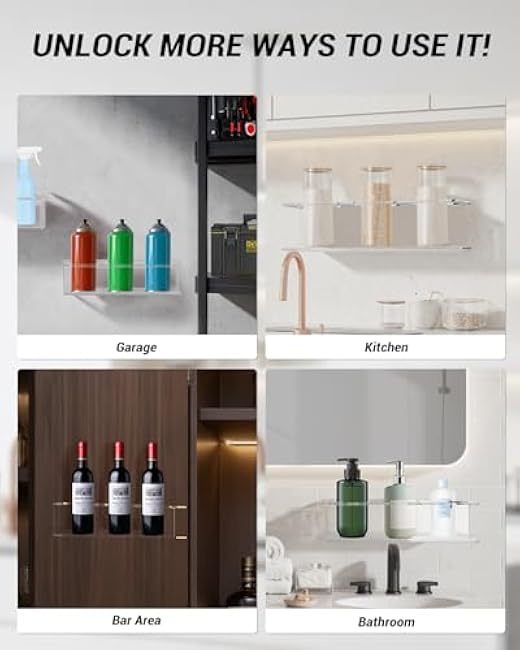 4 Pack Acrylic Water Bottle Organizer for Stanley 40 oz, Stanley Cup Holder, Wall Mounted Spray Can Holder Storage Rack, Tumbler Holder Organizer for Kitchen, Stanley Cup Accessories, Easy to Install