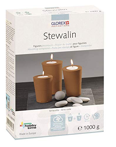GLOREX 6 2608 452 - Stewalin terracotta 1000 g, hochwertige Figurengießmasse, zum Gießen von Figuren und Reliefs, hohe Abformgenauigkeit, schnelle Aushärtung, glatte Oberfläche, witterungsbeständig