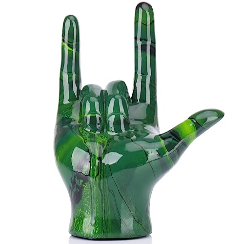 GAOSHENG Emerald Green Hand Gesture Decor Statue,Modern Art